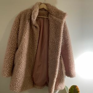 Peach Sherpa Coat